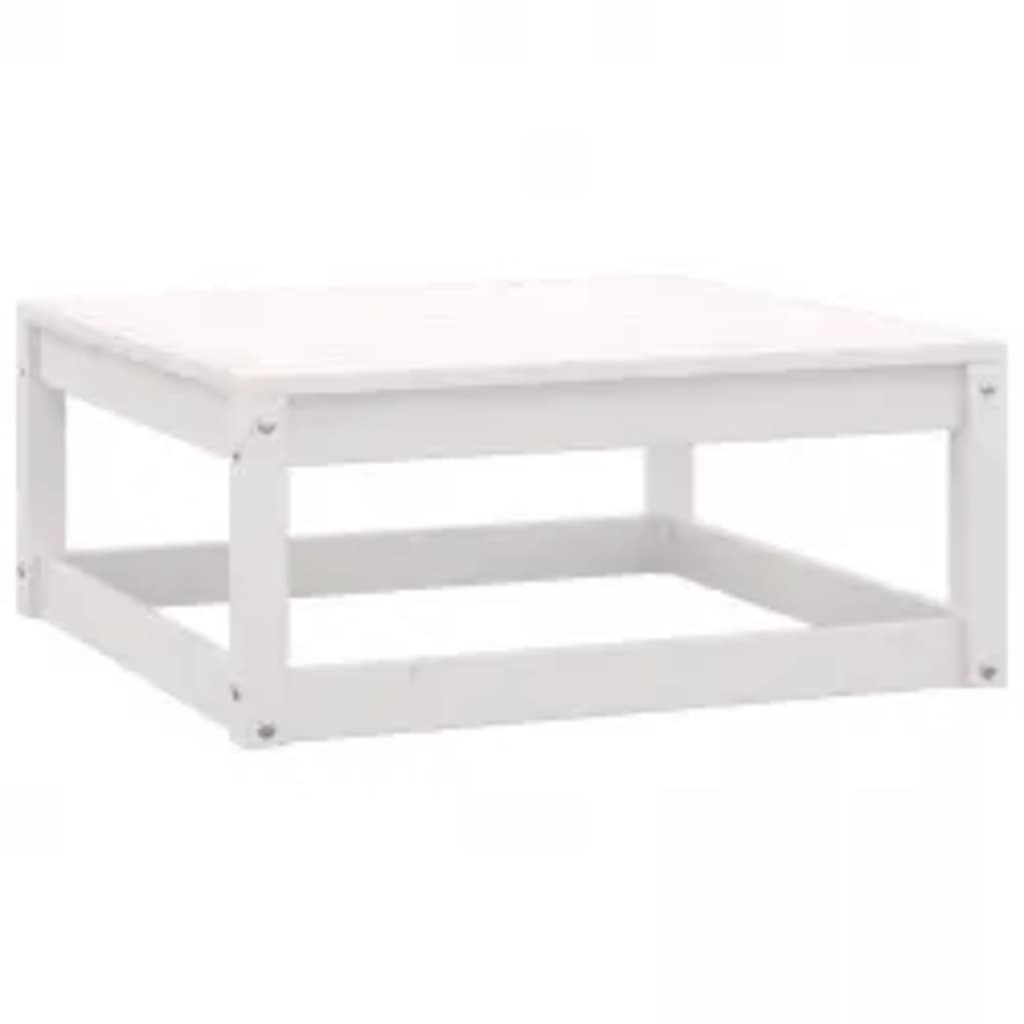 10-tlg. Garten-Lounge-Set mit Kissen Weiss Kiefer Massivholz